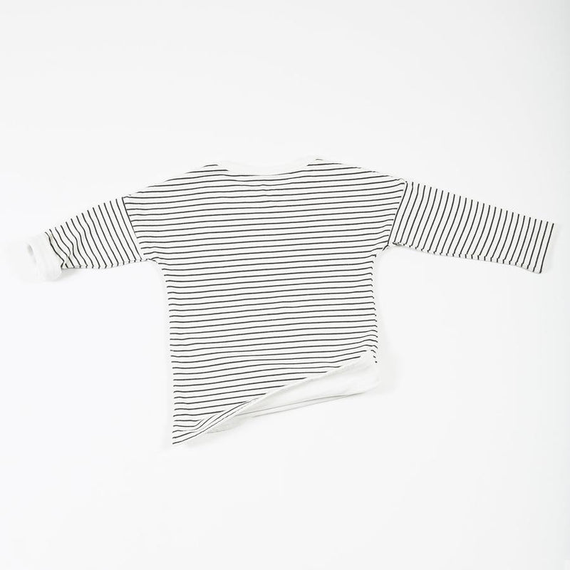 Lined Striped Cotton Long Sleeve Tee