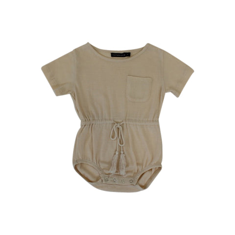 Ribbed Essential Playsuit Mustard
