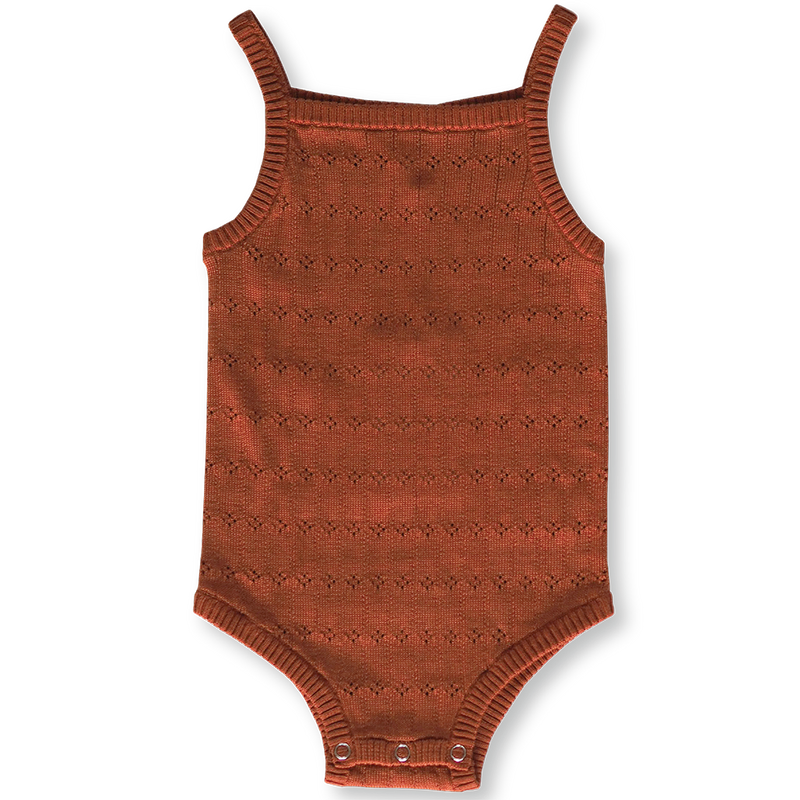 Pointelle Bodysuit - Rust