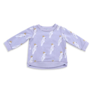 Cockatoo Party Print Terry Sweater