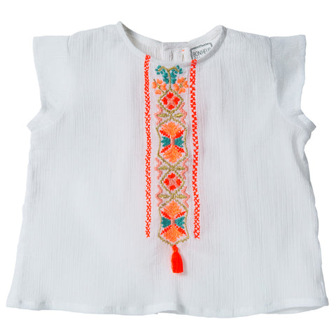 Mado Lace and Embroidered Blouse
