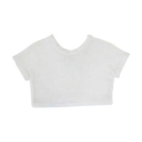 V-Back Terry Towel Cropped Tee - Rising Sun
