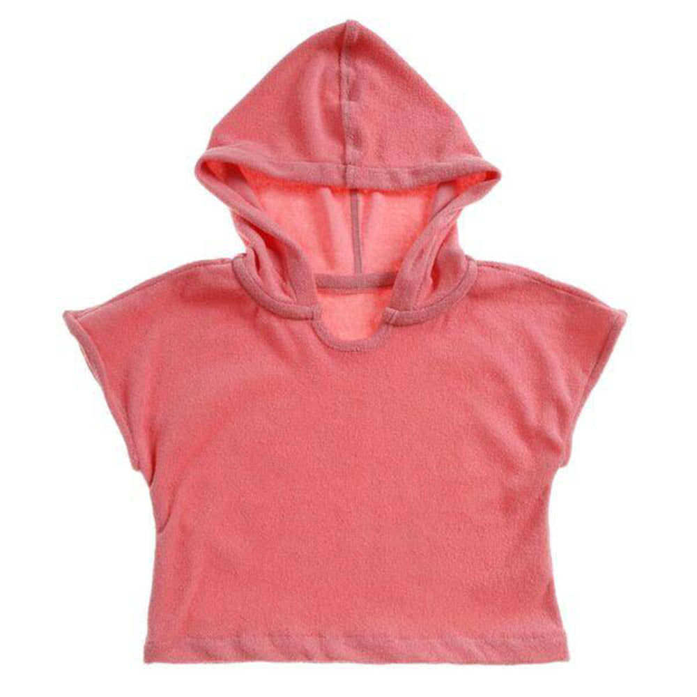 Terry Hooded Shirt - Coral