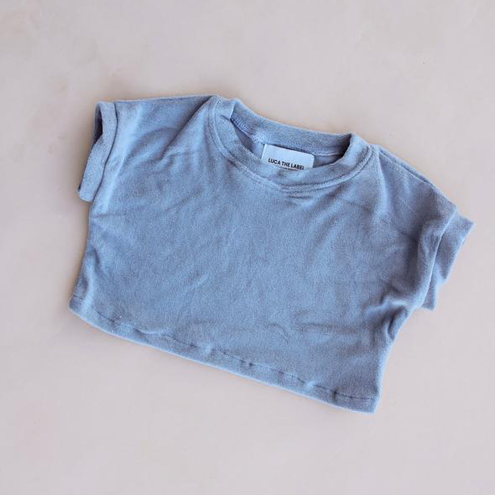 Terry Cropped Tee Stone