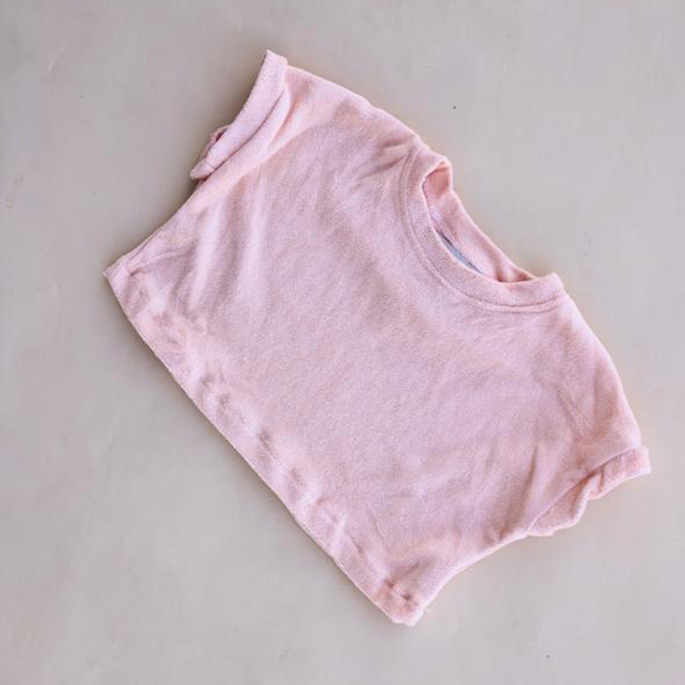 Terry Cropped Tee Blush