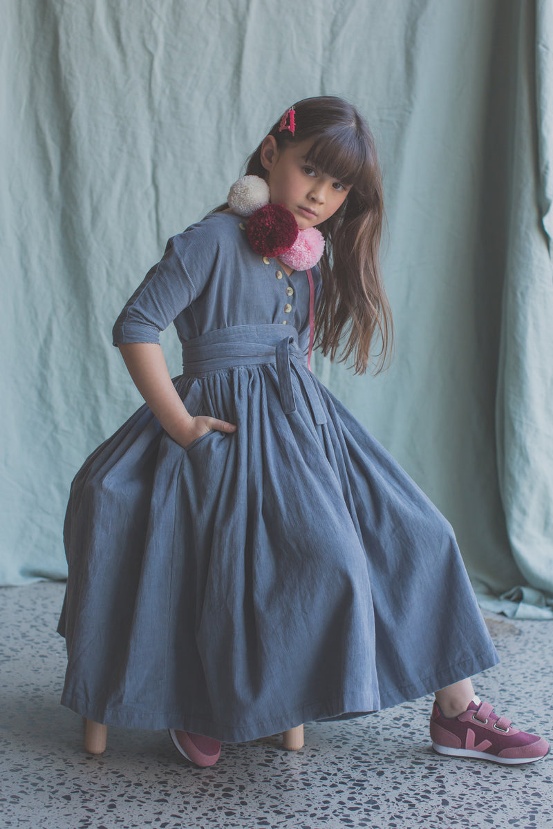 Layne Dress - Bluemoon Corduroy
